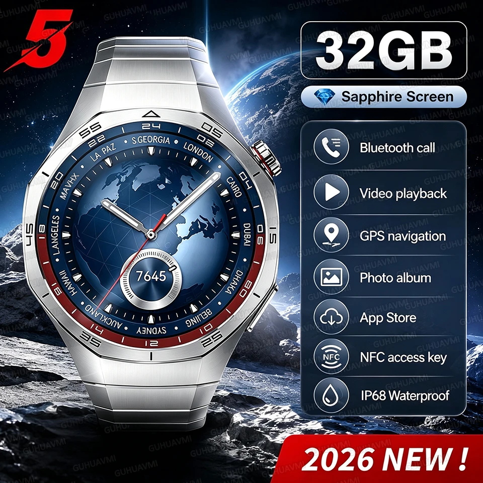 Genuine Watch 5 Pro Global Version SmartWatch GPS navigation 32GB Memory NFC Music Video Play Call Titanium alloy Smartwatch Man
Genuine Watch 5 Pro Global Version SmartWatch GPS navigation 32GB Memory NFC Music Video Play Call Titanium alloy Smartwatch Man