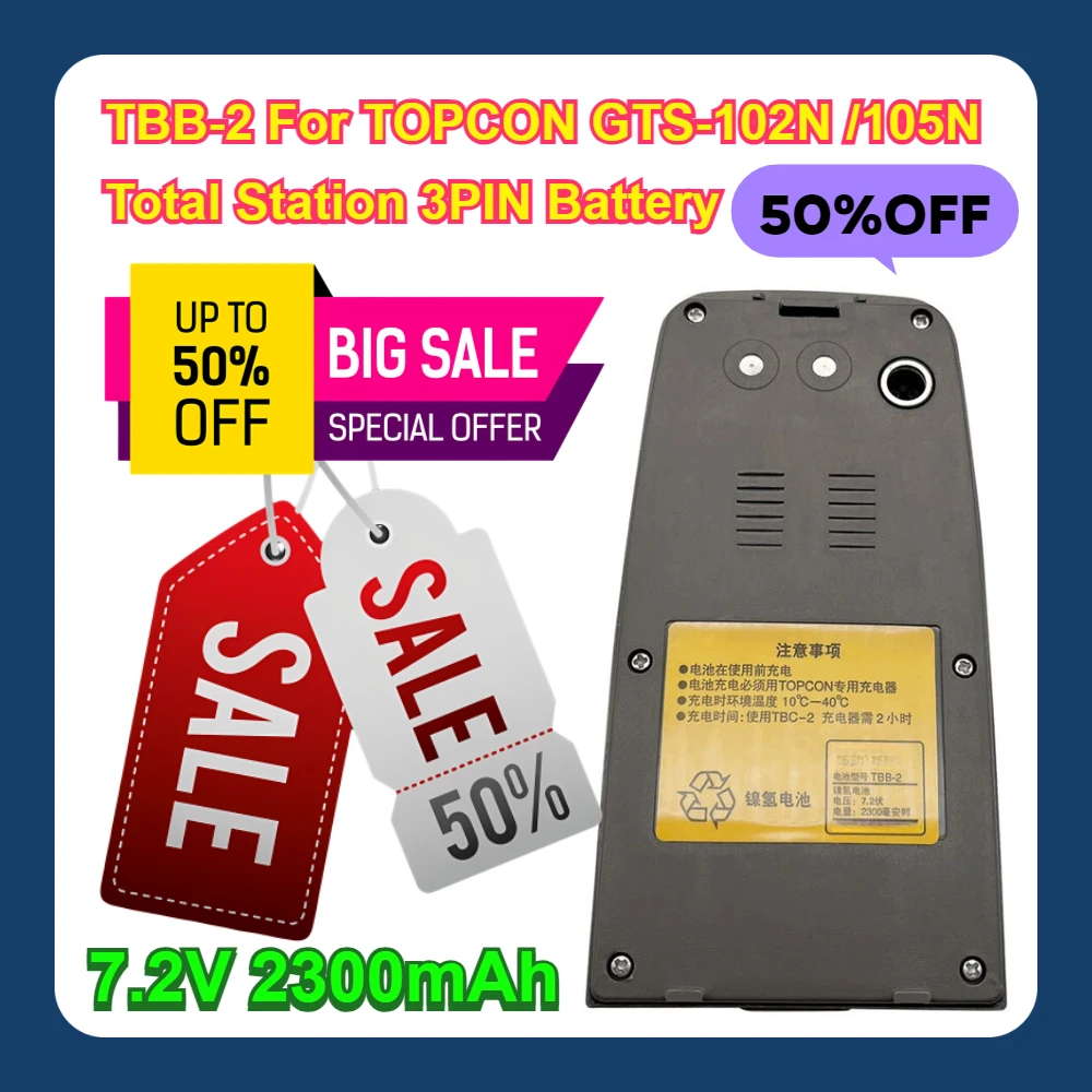 7.2V 2300mAh TBB-2 For TOPCON GTS-102N /105N Total Station 3PIN Battery
7.2V 2300mAh TBB-2 For TOPCON GTS-102N /105N Total Station 3PIN Battery