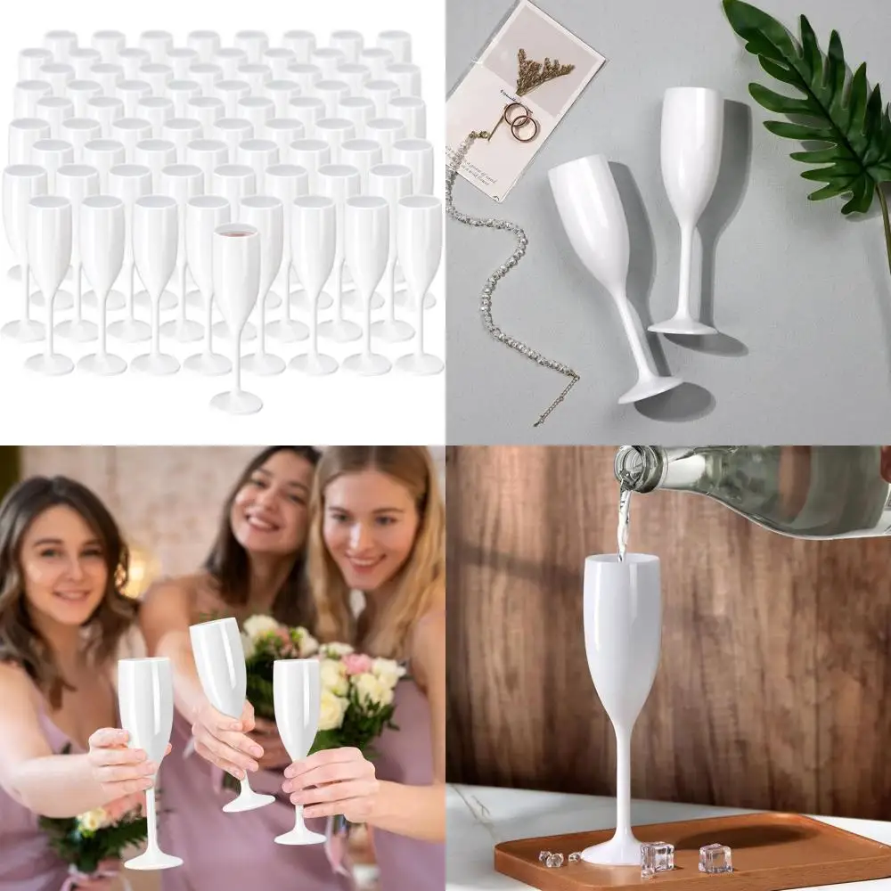 Небьющиеся акриловые бокалы для шампанского, многоразовые винные бокалы, винтажные бокалы на ножке, 5,4 унции, набор из 100 штук, белые, для торжеств
Небьющиеся акриловые бокалы для шампанского, многоразовые винные бокалы, винтажные бокалы на ножке, 5,4 унции, набор из 100 штук, белые, для торжеств