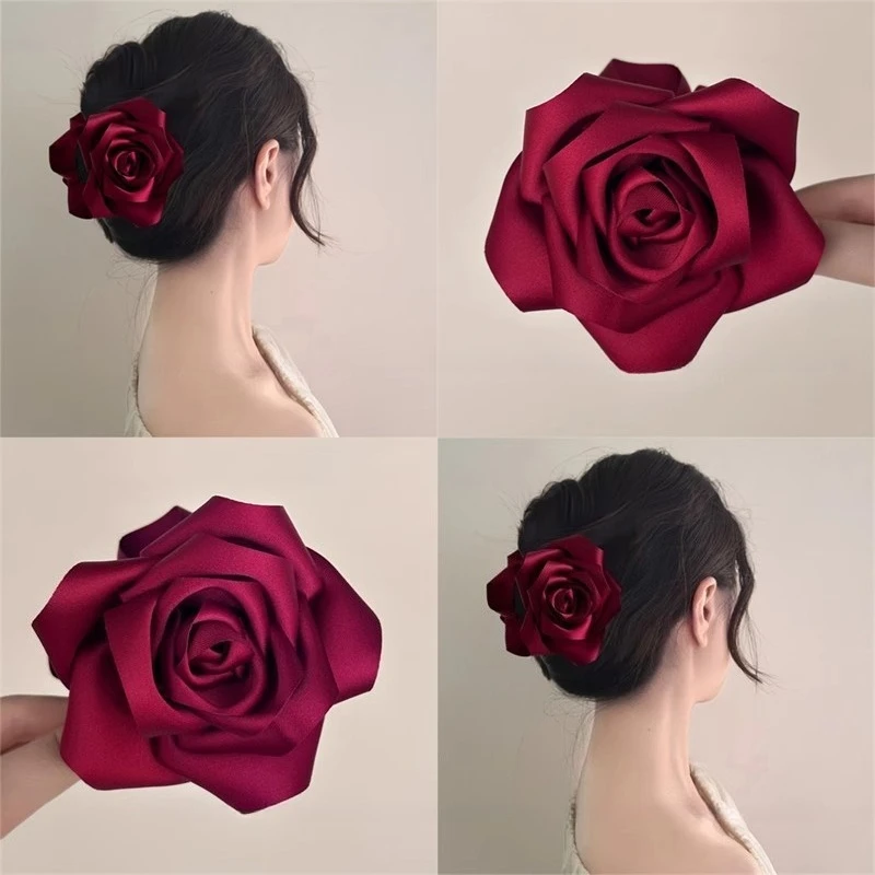 Fabric satin rose flower fashion high sense grab clip sweet temperament hairpin vacation style shark clip female
Fabric satin rose flower fashion high sense grab clip sweet temperament hairpin vacation style shark clip female