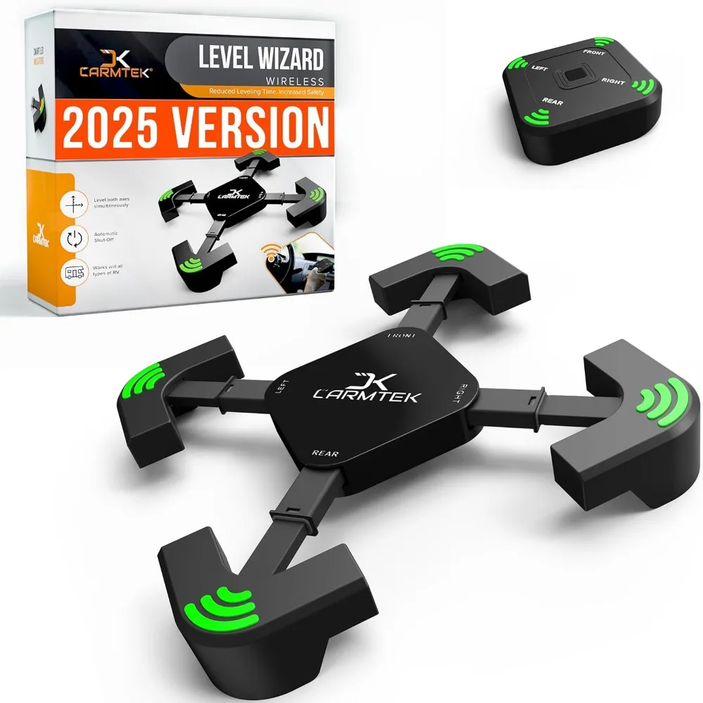 Level Wizard Upgraded 2025 Wireless RV Leveling System Camper Leveling System with Extensible Legs for Accurate Leveling Fast
Level Wizard Upgraded 2025 Wireless RV Leveling System Camper Leveling System with Extensible Legs for Accurate Leveling Fast