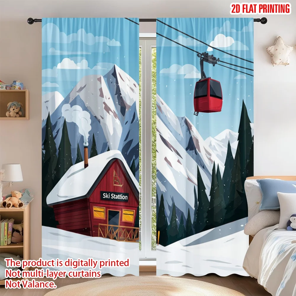 2D flat printing 2pcs Curtain Party Window Curtains Winter Mountain Ski Cabin Digital Printed Polyester Drapes Festive Curtains
2D flat printing 2pcs Curtain Party Window Curtains Winter Mountain Ski Cabin Digital Printed Polyester Drapes Festive Curtains