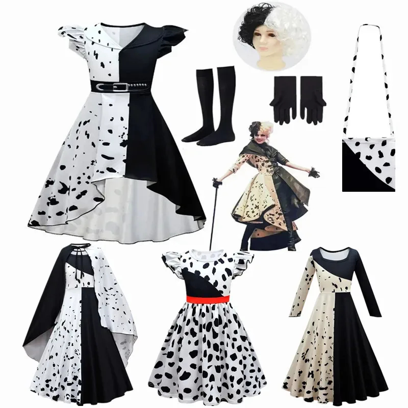 l2025l Halloween Halloween Evil Madame Cruella De Vil Cosplay Costume for Kids Woman Half Black Half White Wig Girls Princess Su
l2025l Halloween Halloween Evil Madame Cruella De Vil Cosplay Costume for Kids Woman Half Black Half White Wig Girls Princess Su