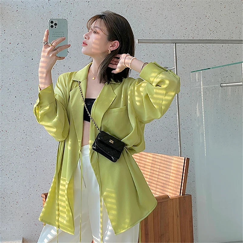 Women's Summer Thin Chiffon Sunscreen Shirt Tailored Collar Short Outerwear Fashionable Straight Cut Long Sleeve Mid-Length
Women's Summer Thin Chiffon Sunscreen Shirt Tailored Collar Short Outerwear Fashionable Straight Cut Long Sleeve Mid-Length