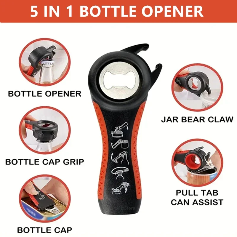 Opener Multi Functional Five In One Beverage Bottle Opener Cap Twister Four Position Can Opener Anti Slip Cap Twister
Opener Multi Functional Five In One Beverage Bottle Opener Cap Twister Four Position Can Opener Anti Slip Cap Twister