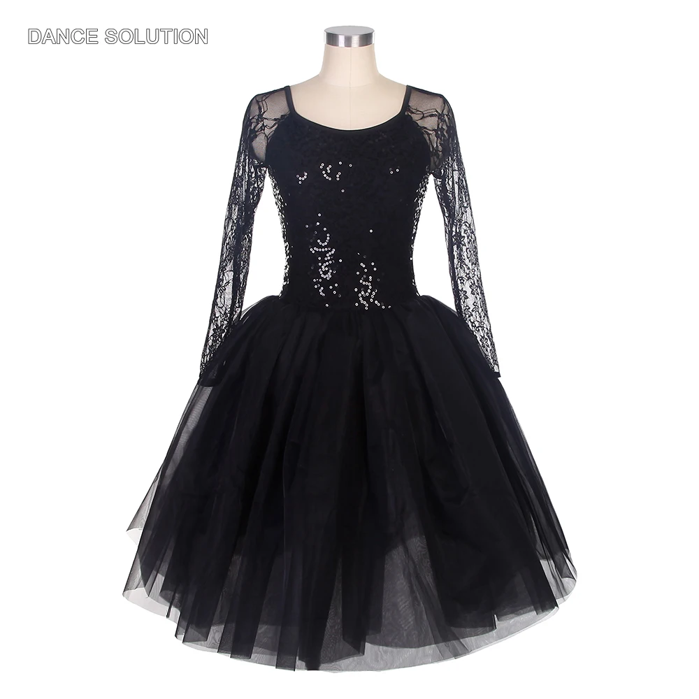Black Ballet Tutu Costume Sequin Spandex Bodice with Long Lace Sleeves Stage Performance Costumes for Women and Girls 19501
Black Ballet Tutu Costume Sequin Spandex Bodice with Long Lace Sleeves Stage Performance Costumes for Women and Girls 19501