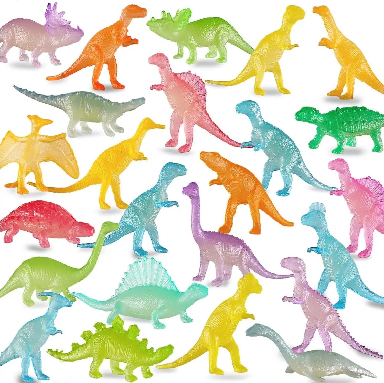 96 Pcs Glow in Dark Mini Dinosaur Toy Set, 24 Styles, Realistic Plastic Dino Figures, Kids Party Favors, Easter Basket Fillers
96 Pcs Glow in Dark Mini Dinosaur Toy Set, 24 Styles, Realistic Plastic Dino Figures, Kids Party Favors, Easter Basket Fillers