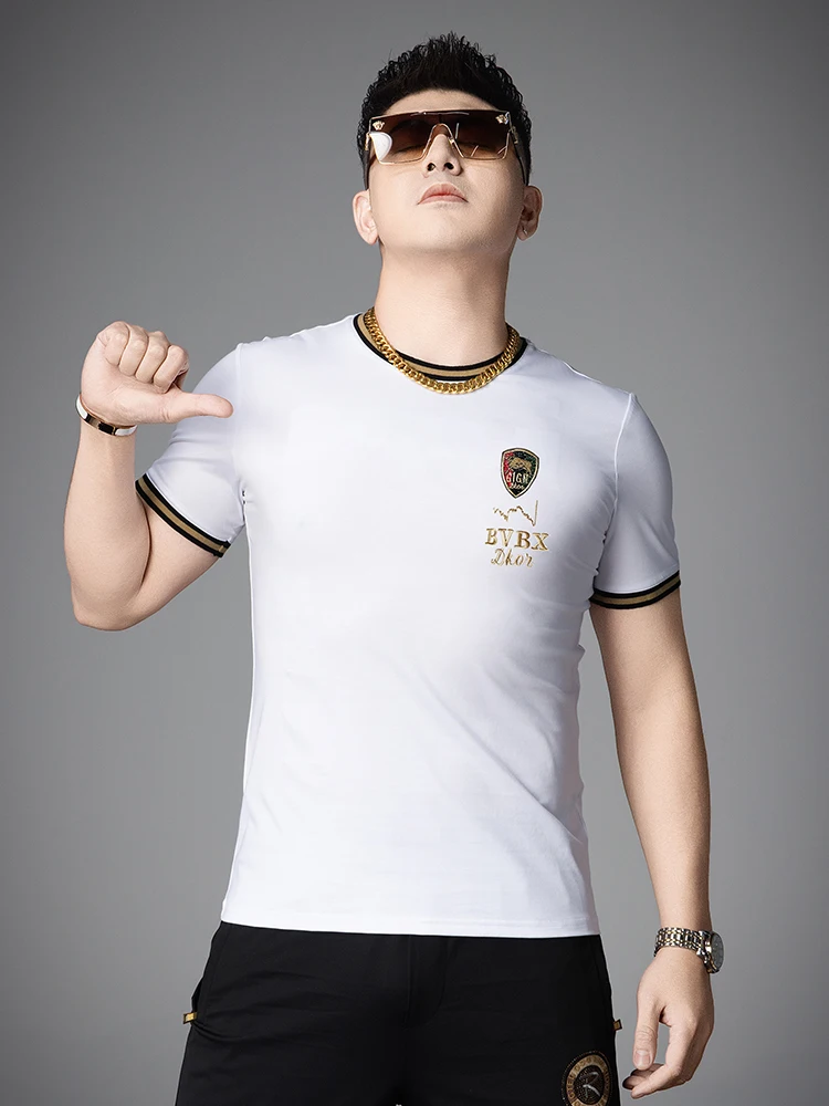 Мужская футболка с круглым вырезом и коротким рукавом, модная, приталенная, летняя, новинка, городской стиль, из смесового хлопка
Мужская футболка с круглым вырезом и коротким рукавом, модная, приталенная, летняя, новинка, городской стиль, из смесового хлопка