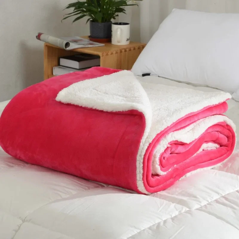 Coral Fleece Blanket Winter Double Layer Thickened Warm Simple Solid Lamb Fleece Blanket Office Cover Blanket
Coral Fleece Blanket Winter Double Layer Thickened Warm Simple Solid Lamb Fleece Blanket Office Cover Blanket