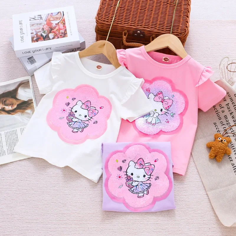 Hello Kitty Anime Kawaii MINISO Ins Fashion Casual Color-changing Short Sleeve Cute Shirt Baby Clothes Lovely Gifts for Kids
Hello Kitty Anime Kawaii MINISO Ins Fashion Casual Color-changing Short Sleeve Cute Shirt Baby Clothes Lovely Gifts for Kids