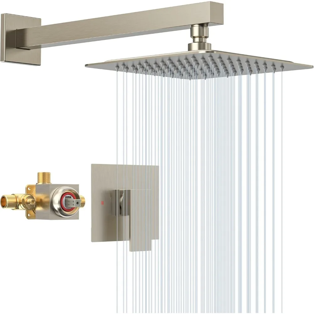 Shower Faucet Set with Valve, 8 Inch Square Showers Head and Handle Set, Single Handle Showers Trim Kit, Shower Faucets
Shower Faucet Set with Valve, 8 Inch Square Showers Head and Handle Set, Single Handle Showers Trim Kit, Shower Faucets
