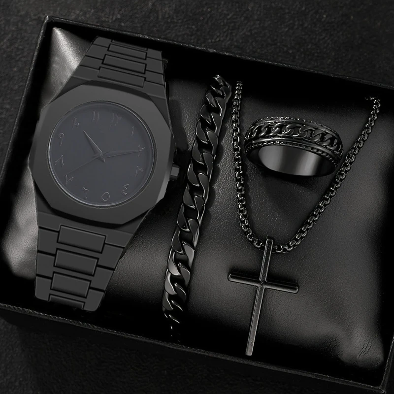 4 шт., модные минималистичные дизайнерские кварцевые часы, креативные кварцевые мужские часы с арабскими цифрами на Ближнем Востоке, идеальный подарочный набор
4 шт., модные минималистичные дизайнерские кварцевые часы, креативные кварцевые мужские часы с арабскими цифрами на Ближнем Востоке, идеальный подарочный набор