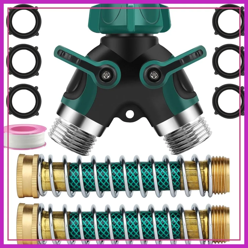 Garden Hose Splitter 2 Way, 3/4" Y Water Hose Splitter with Comfort Rubber Long Handle, Heavy Duty Metal Connector
Garden Hose Splitter 2 Way, 3/4" Y Water Hose Splitter with Comfort Rubber Long Handle, Heavy Duty Metal Connector