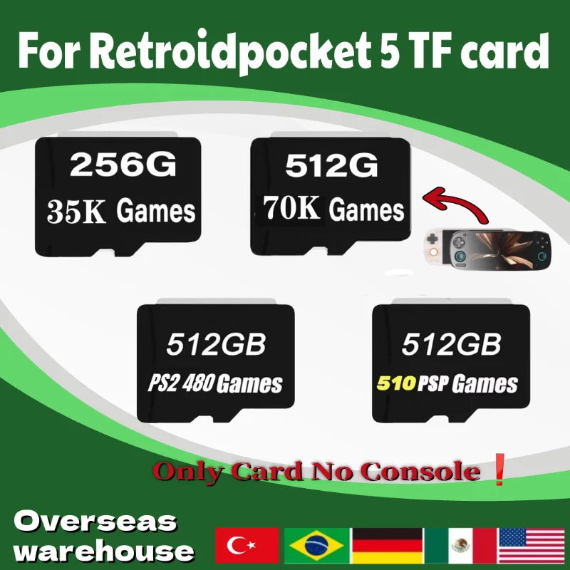 For Retroid Pocket 5 GamesTF Card All Emulator Pre-install Retro Games Memory Card PS2 PSP Portable Handheld Game Consoles Card
For Retroid Pocket 5 GamesTF Card All Emulator Pre-install Retro Games Memory Card PS2 PSP Portable Handheld Game Consoles Card