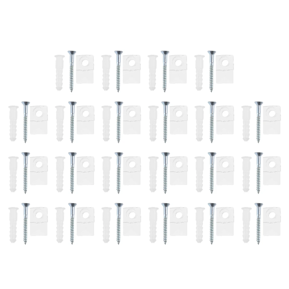 22 Sets Glass Clip Mirror Holder Clips Clear Mounting Kit Screws Plastic Retainer Fixing Home Use Durable Sturdy Construction
22 Sets Glass Clip Mirror Holder Clips Clear Mounting Kit Screws Plastic Retainer Fixing Home Use Durable Sturdy Construction