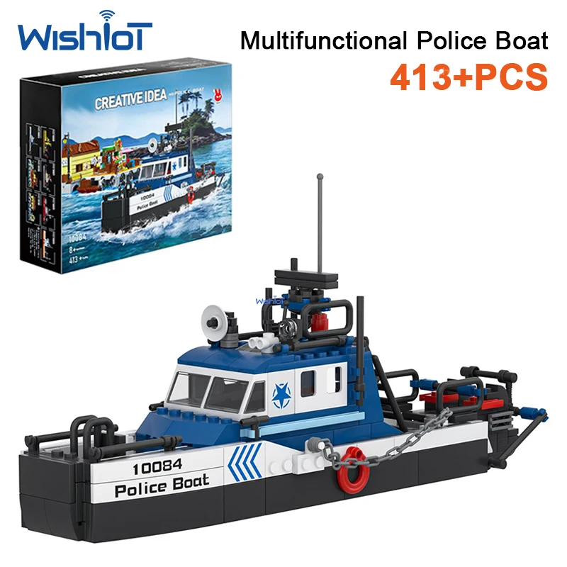 Mould King 10084 413pcs Multifunctional Police Boat Model Building Block Set Ship DIY Assembly Toy Educational Gift For Boys
Mould King 10084 413pcs Multifunctional Police Boat Model Building Block Set Ship DIY Assembly Toy Educational Gift For Boys