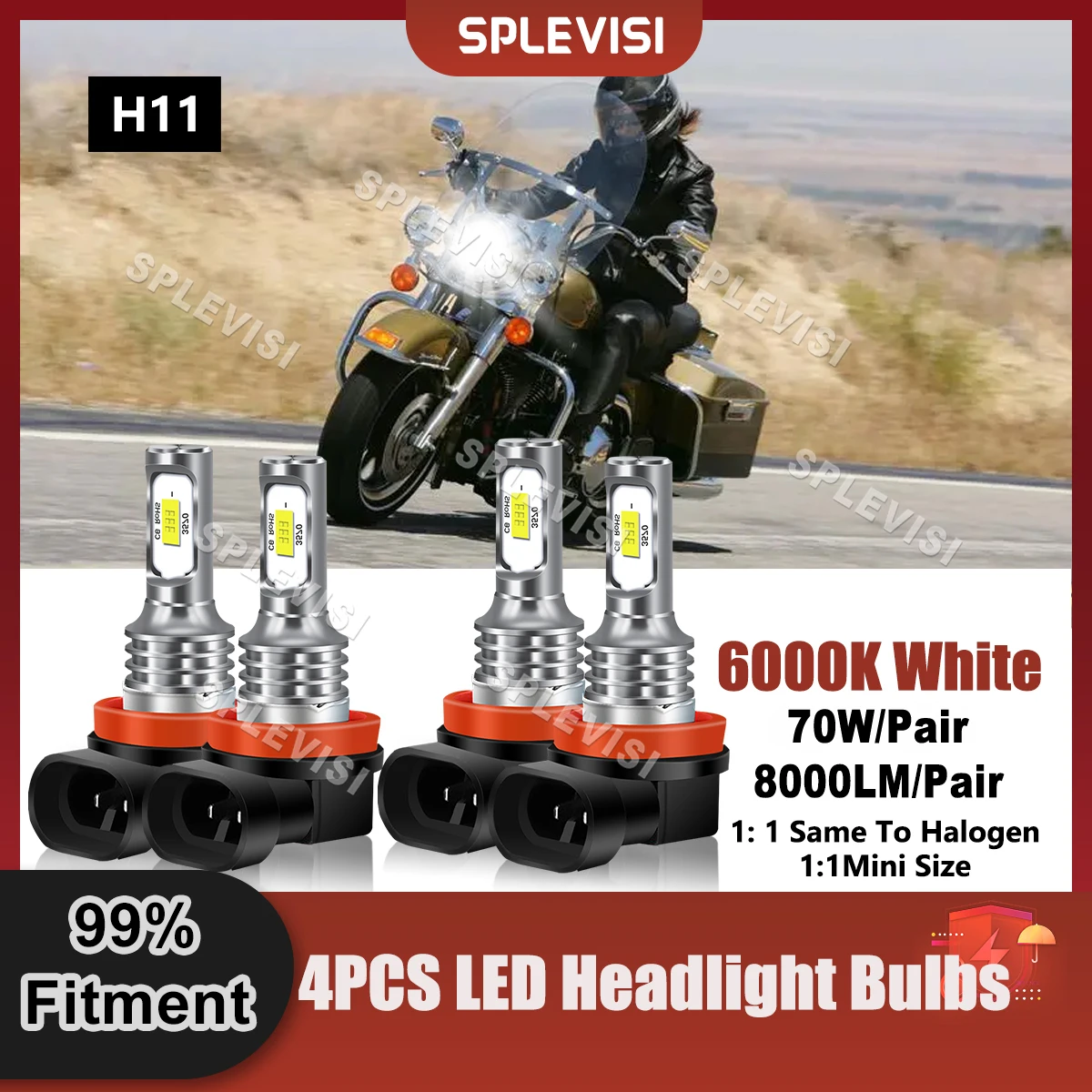 4PCS H11 LED Headlight Bulbs 8000LM 70W For Harley Davidson FLHR Road King 2014 2015 2016 2017 2018 2019 2020 Motorcycle Bulbs
4PCS H11 LED Headlight Bulbs 8000LM 70W For Harley Davidson FLHR Road King 2014 2015 2016 2017 2018 2019 2020 Motorcycle Bulbs