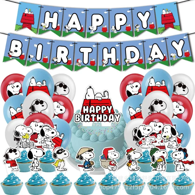New Product Classic Snoopyed Theme Boy Girl Birthday Party Decoration Set Flag Pulling Cake Flag Inserting Balloon Combination
New Product Classic Snoopyed Theme Boy Girl Birthday Party Decoration Set Flag Pulling Cake Flag Inserting Balloon Combination