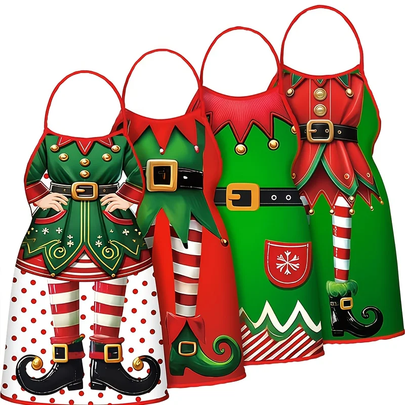 4Pcs Christmas Elf Santa Aprons-Unisex Family Matching Kitchen Cooking Aprons,Seasonal Decor Gift for Christmas Thanksgiving
4Pcs Christmas Elf Santa Aprons-Unisex Family Matching Kitchen Cooking Aprons,Seasonal Decor Gift for Christmas Thanksgiving