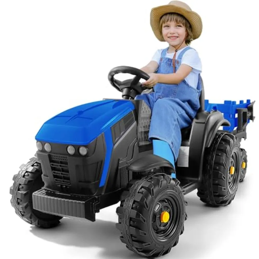 24V 9AH ride-on tractor for outdoor play, ABS plastic body, dark blue, detachable trailer, 400W motor, all-terrain wheels, buil
24V 9AH ride-on tractor for outdoor play, ABS plastic body, dark blue, detachable trailer, 400W motor, all-terrain wheels, buil