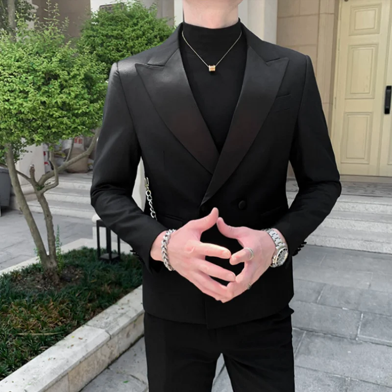 Boutique Men Fashion Business Double Breasted Casual Gentleman Korean Version British Style Wedding Elegant Simple Suit Jacket
Boutique Men Fashion Business Double Breasted Casual Gentleman Korean Version British Style Wedding Elegant Simple Suit Jacket