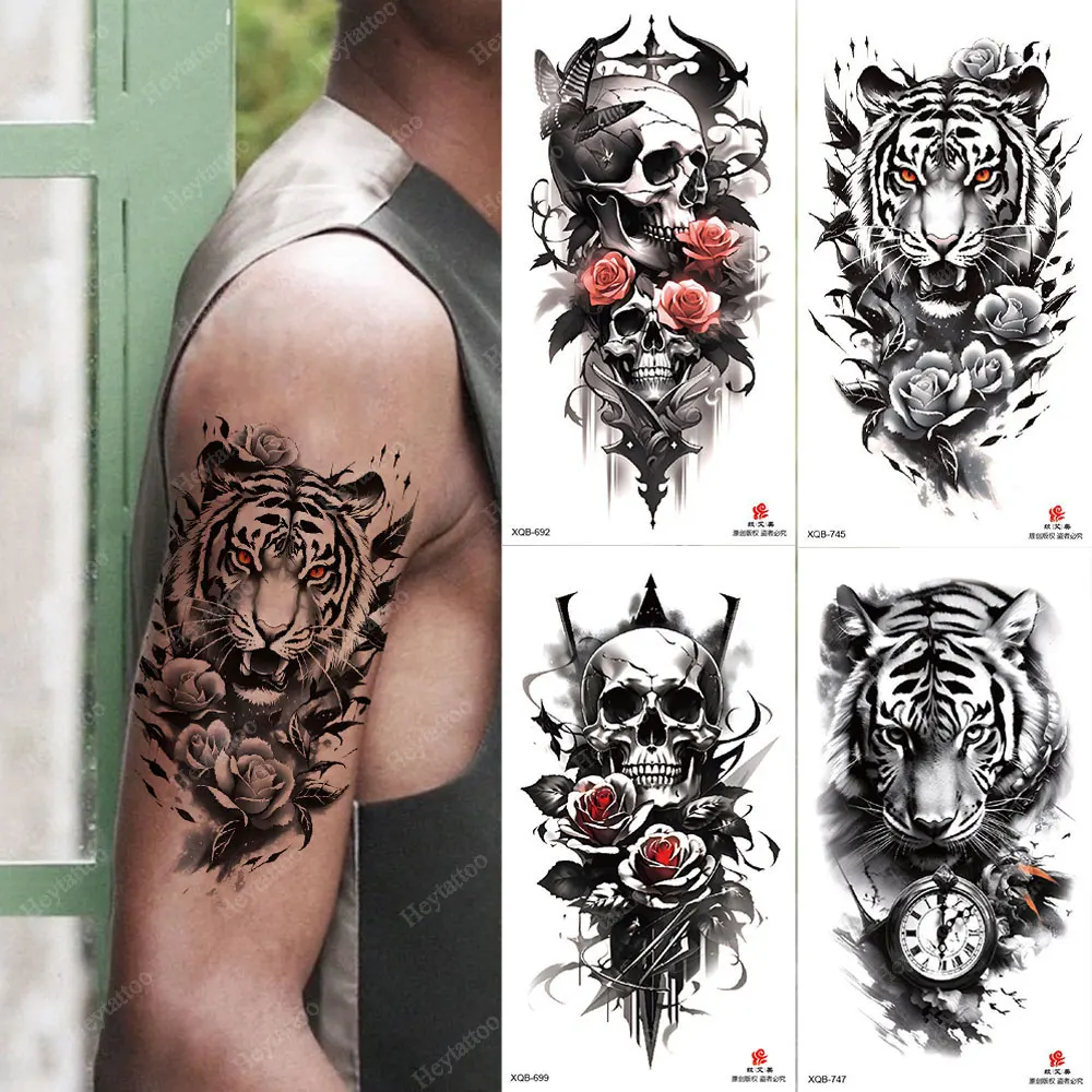 Водостойкие временные татуировки с животными для мужчин, наклейки с имитацией татуировки льва, тигра, черепа, волка, для женщин, украшение на руку, тело
Водостойкие временные татуировки с животными для мужчин, наклейки с имитацией татуировки льва, тигра, черепа, волка, для женщин, украшение на руку, тело