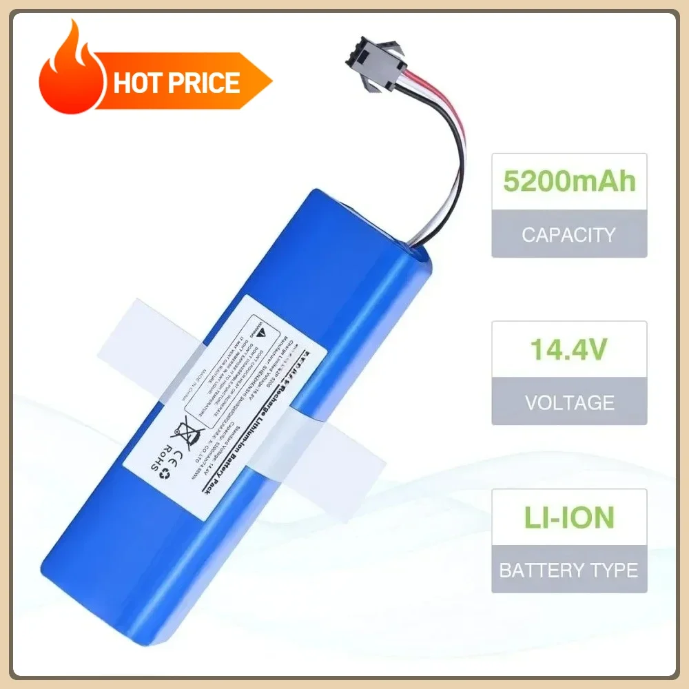 14.4V 9800mAh Li-ion Battery for Xiaomi Lydsto R1S9 Proscenic M7 Pro Lenovo LR1 RoboticVacuum Cleaner Replacement Battery Pack
14.4V 9800mAh Li-ion Battery for Xiaomi Lydsto R1S9 Proscenic M7 Pro Lenovo LR1 RoboticVacuum Cleaner Replacement Battery Pack