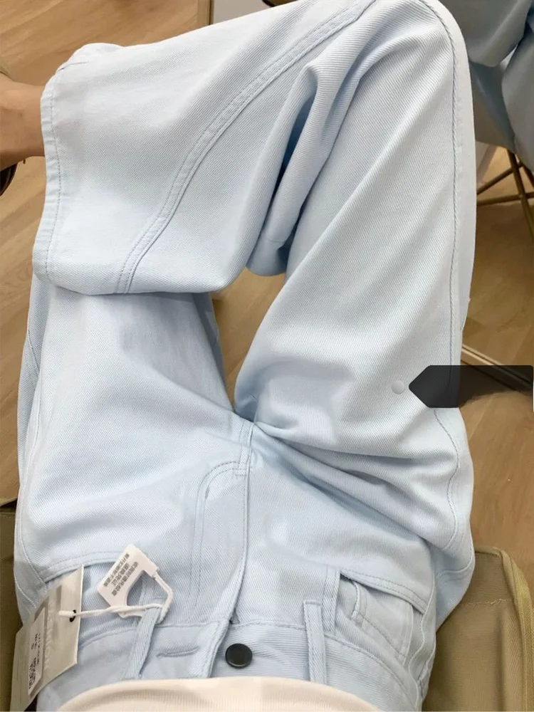 High Waist Wide Leg Light Wash Denim Jeans Women's Summer New Style Loose Fit Straight Long Pants Vintage Style Pure Color
High Waist Wide Leg Light Wash Denim Jeans Women's Summer New Style Loose Fit Straight Long Pants Vintage Style Pure Color