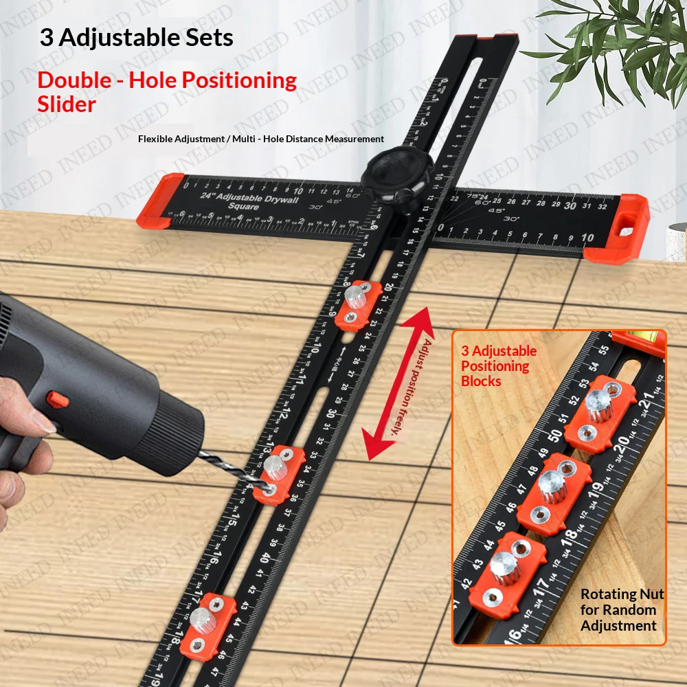 2 in 1 Drilling Positioning Ruler Combination Angle Ruler T-Shaped Ruler Cabinet Hardware Jig Drawer Installation Woodworking
2 in 1 Drilling Positioning Ruler Combination Angle Ruler T-Shaped Ruler Cabinet Hardware Jig Drawer Installation Woodworking