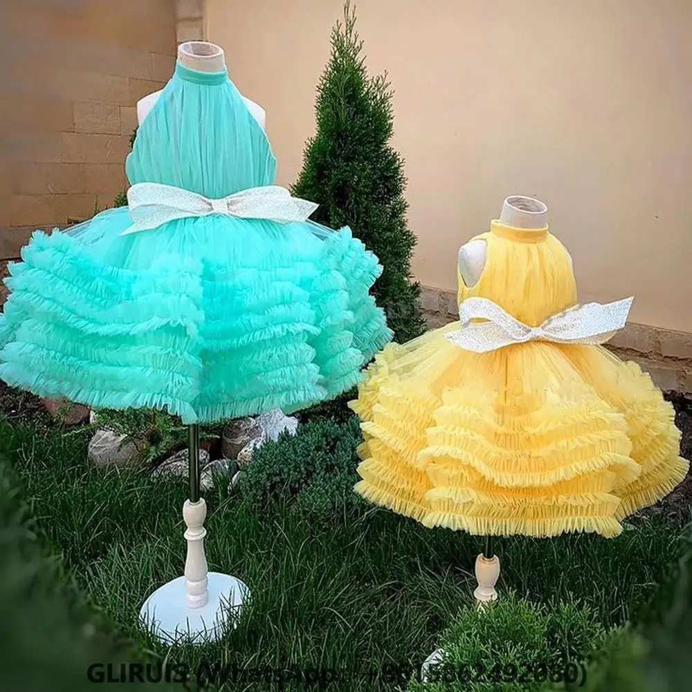 Baby Girl Tutu Dress Halter Ruffles Puff Flower Girl Dress Pleat Big Bow Kids Birthday Party Dresses 
Baby Girl Tutu Dress Halter Ruffles Puff Flower Girl Dress Pleat Big Bow Kids Birthday Party Dresses