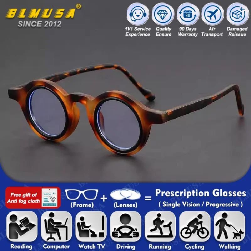 BLMUSA (S) Retro Men Round Myopia Polarized Prescription Glasses Small Frame Anti Blue Light Progressive Photochromic Eyeglasses
BLMUSA (S) Retro Men Round Myopia Polarized Prescription Glasses Small Frame Anti Blue Light Progressive Photochromic Eyeglasses