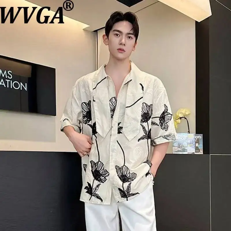 WVGA Summer New Men's Three-dimensional Jacquard Embroidered Trendy Bow Tie Short Sleeve Shirt Niche Chic Casual Tops Ins W23797
WVGA Summer New Men's Three-dimensional Jacquard Embroidered Trendy Bow Tie Short Sleeve Shirt Niche Chic Casual Tops Ins W23797