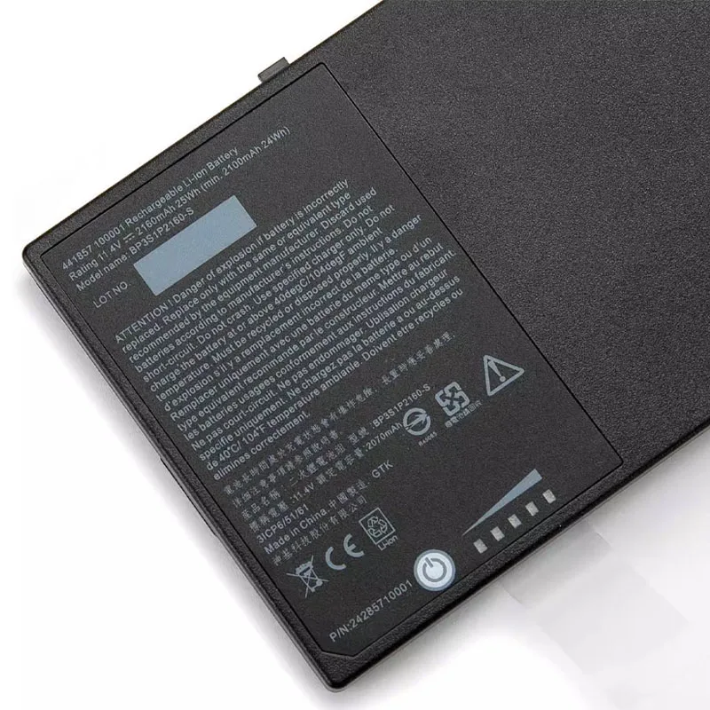 Аккумулятор для ноутбука BP3S1P2160 BP3S1P2160-S 11,4 В/25 Втч/2160 мАч для серии F110 G8M3X2 Tablet 441857100001 P/N:24285710000
Аккумулятор для ноутбука BP3S1P2160 BP3S1P2160-S 11,4 В/25 Втч/2160 мАч для серии F110 G8M3X2 Tablet 441857100001 P/N:24285710000