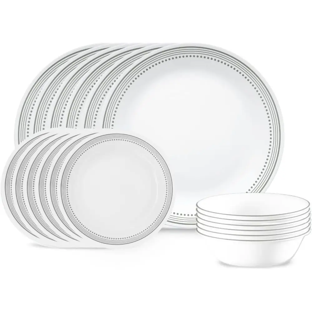 Vitrelle 18Piece Service for 6 Dinnerware Set Triple Layer Glass and Chip Resistant, Lightweight Round Plates and Bowls Set, My
Vitrelle 18Piece Service for 6 Dinnerware Set Triple Layer Glass and Chip Resistant, Lightweight Round Plates and Bowls Set, My