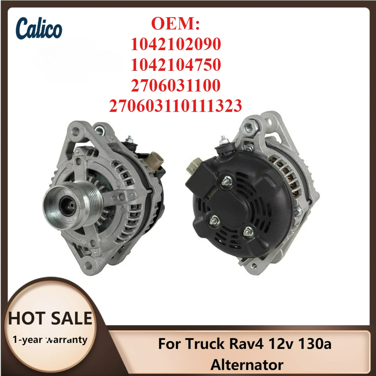 Exclusive Production Suitable for Truck Rav4 12v 130a Alternator 1042102090 1042104750 2706031100 270603110111323
Exclusive Production Suitable for Truck Rav4 12v 130a Alternator 1042102090 1042104750 2706031100 270603110111323