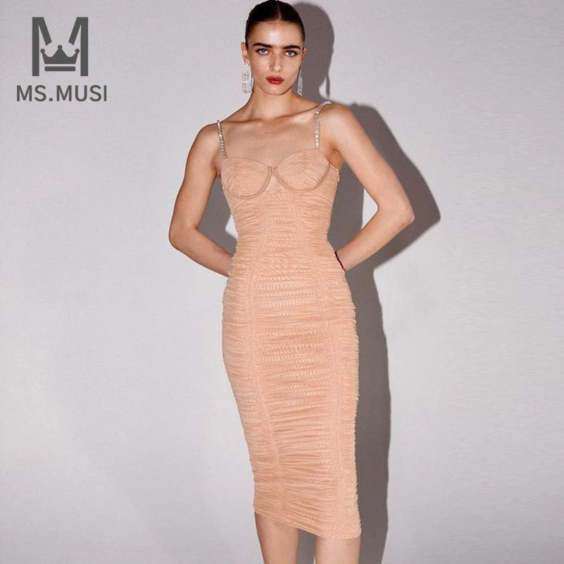 MSMUSI 2023 New Fashion Women Sexy Crystal Strap Draped Fold Sleeveless Hollow Out Backless Bodycon Party Club Event Midi Dress
MSMUSI 2023 New Fashion Women Sexy Crystal Strap Draped Fold Sleeveless Hollow Out Backless Bodycon Party Club Event Midi Dress