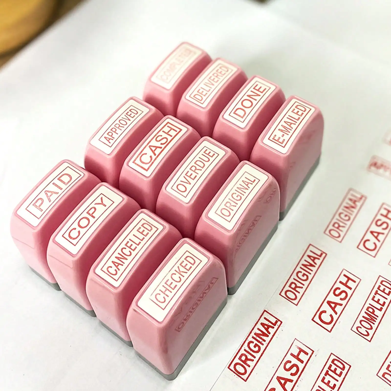 12 Self-Printed Paid Stamps - Fillable Rubber Stamps For Business And Accounting, Red Ink Office Stamps With Transparent Bases - Durable Stamps For Receipts, Invoices, Account Books And Documents
12 Self-Printed Paid Stamps - Fillable Rubber Stamps For Business And Accounting, Red Ink Office Stamps With Transparent Bases - Durable Stamps For Receipts, Invoices, Account Books And Documents