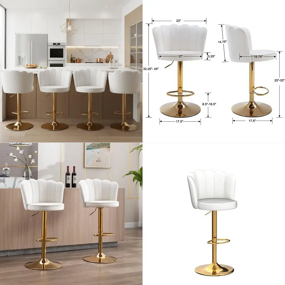 Barstools Bar Height Set of 4 Adjustable Upholstered Counter Stool Velvet Bar Chairs with Back Gold Base for Kitchen Island Bar
Barstools Bar Height Set of 4 Adjustable Upholstered Counter Stool Velvet Bar Chairs with Back Gold Base for Kitchen Island Bar