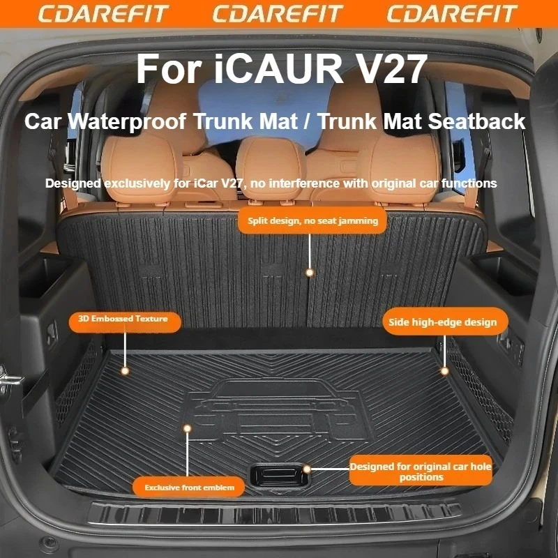 For Chery iCAUR V27 Car Waterproof Trunk Mat Seatback Thicken Full Coverage Trunk Mat Scratch-Resistant Durable Dedicated Pad
For Chery iCAUR V27 Car Waterproof Trunk Mat Seatback Thicken Full Coverage Trunk Mat Scratch-Resistant Durable Dedicated Pad
