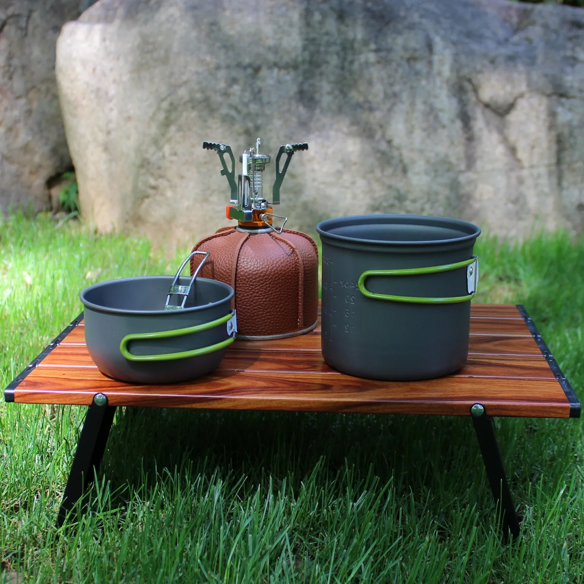 Portable Aluminum Alloy Camping Cooking Set with Stove Spoon Single Person Outdoor Pot
Portable Aluminum Alloy Camping Cooking Set with Stove Spoon Single Person Outdoor Pot
