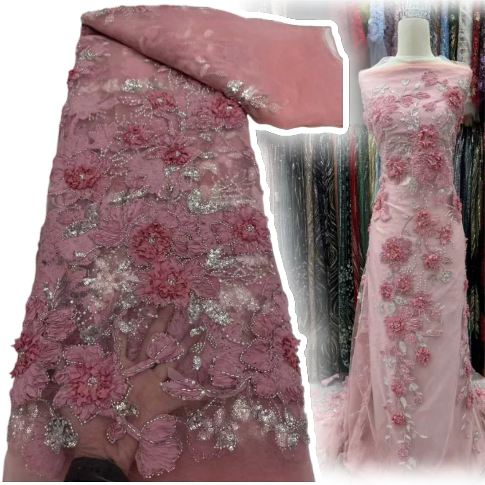 2025 High Quality African Fashion French 3D Flower Sequin Lace Fabric Beaded Embroidery Lace Fabric Ladies Dress Sewing SZ1688
2025 High Quality African Fashion French 3D Flower Sequin Lace Fabric Beaded Embroidery Lace Fabric Ladies Dress Sewing SZ1688