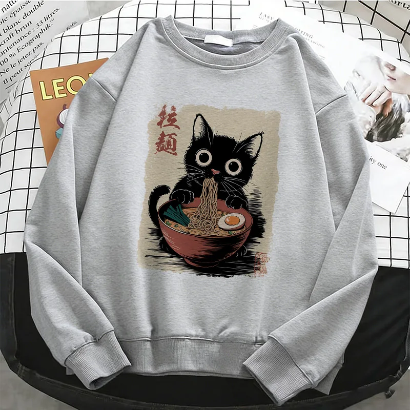 Funny Hoodie Japanese Style Ramen Cat Design Printed Hoodies Fleece Sweatshirt Soft Crew Neck Pullover Casual Clothes
Funny Hoodie Japanese Style Ramen Cat Design Printed Hoodies Fleece Sweatshirt Soft Crew Neck Pullover Casual Clothes