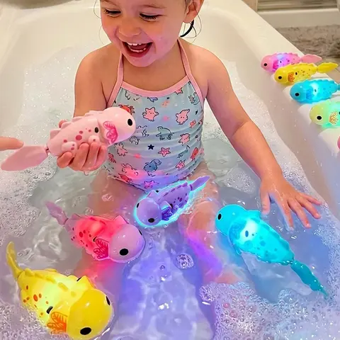 1/4 pièce Poisson robot électrique photosensible pour l'extérieur, jouet interactif pour baignoire, peut nager, salamandre colorée pour animaux de compagnie
