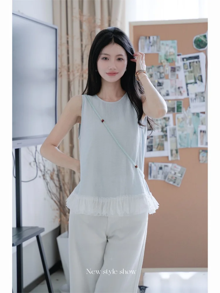 Spring Summer New Style YANG GZ Qingfeng Xuelai Airy Cotton Linen Loose Slimming Sleeveless Top Women's Fashion Hanfu Upperwear
Spring Summer New Style YANG GZ Qingfeng Xuelai Airy Cotton Linen Loose Slimming Sleeveless Top Women's Fashion Hanfu Upperwear