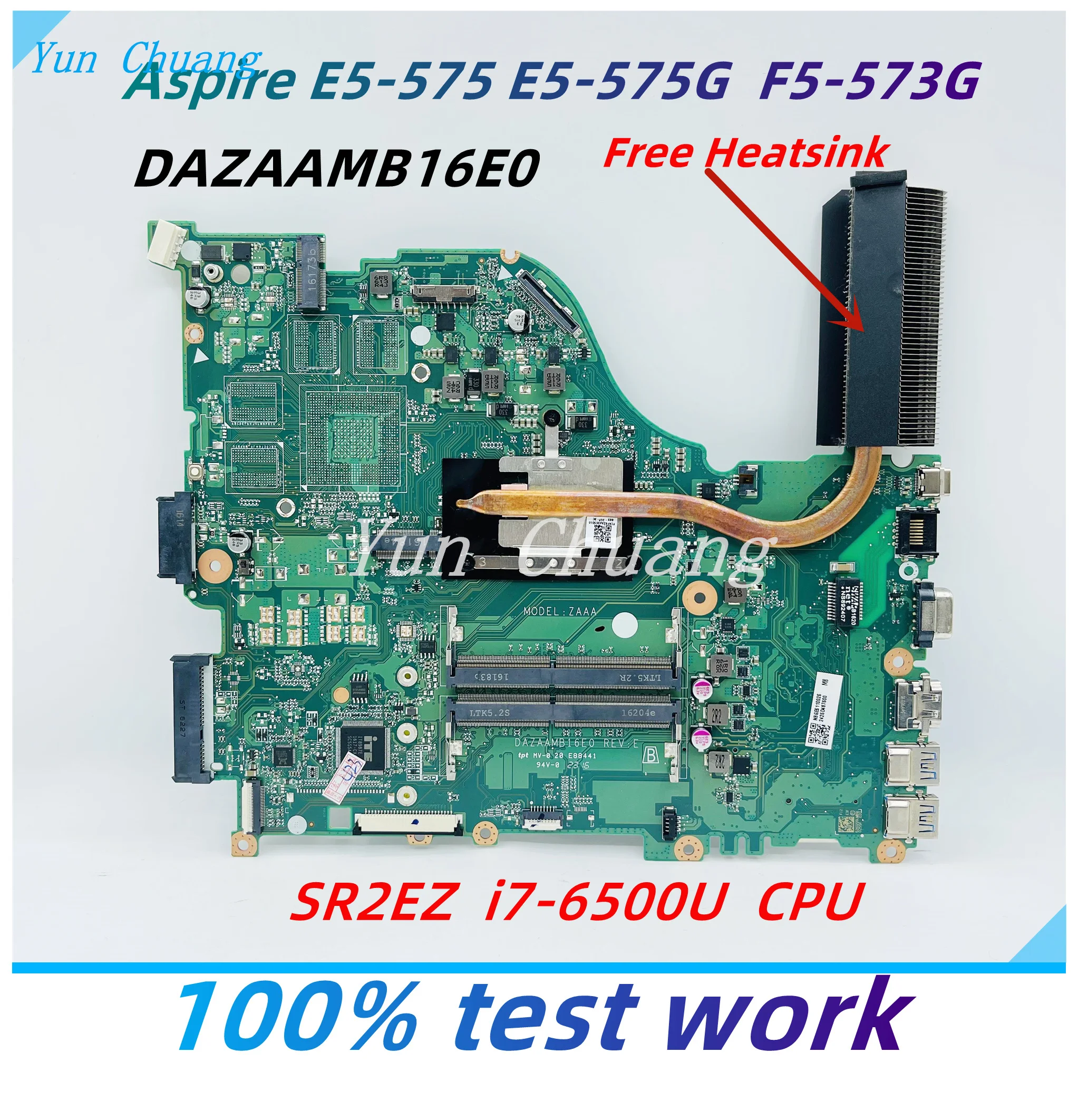 Материнская плата DAZAAMB16E0 для ноутбука Acer Aspire E5-575 F5-573G E5-575G P259 с процессором i3 i5 i7-6500U DDR4 UMA
Материнская плата DAZAAMB16E0 для ноутбука Acer Aspire E5-575 F5-573G E5-575G P259 с процессором i3 i5 i7-6500U DDR4 UMA