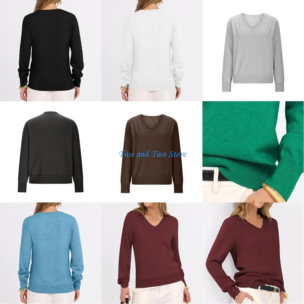 HX6F женский классический топ с длинным рукавом и v-образным вырезом, пуловер свободного кроя, мягкий дышащий повседневный
HX6F женский классический топ с длинным рукавом и v-образным вырезом, пуловер свободного кроя, мягкий дышащий повседневный