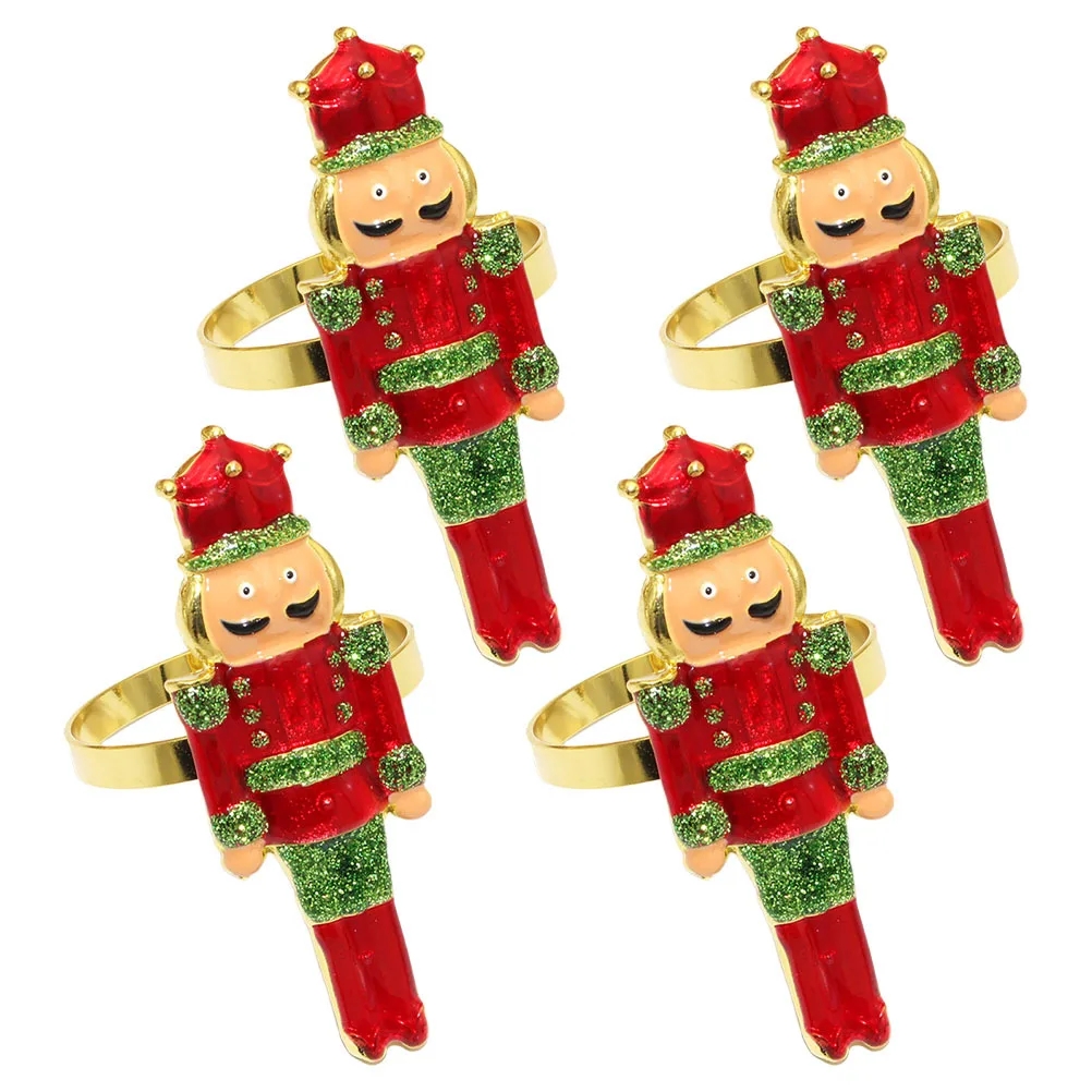 4 шт., кольца для салфеток «Щелкунчик», металлические рождественские пряжки, рождественский праздничный стол, держатели для салфеток, рождественская пряжка для салфеток
4 шт., кольца для салфеток «Щелкунчик», металлические рождественские пряжки, рождественский праздничный стол, держатели для салфеток, рождественская пряжка для салфеток