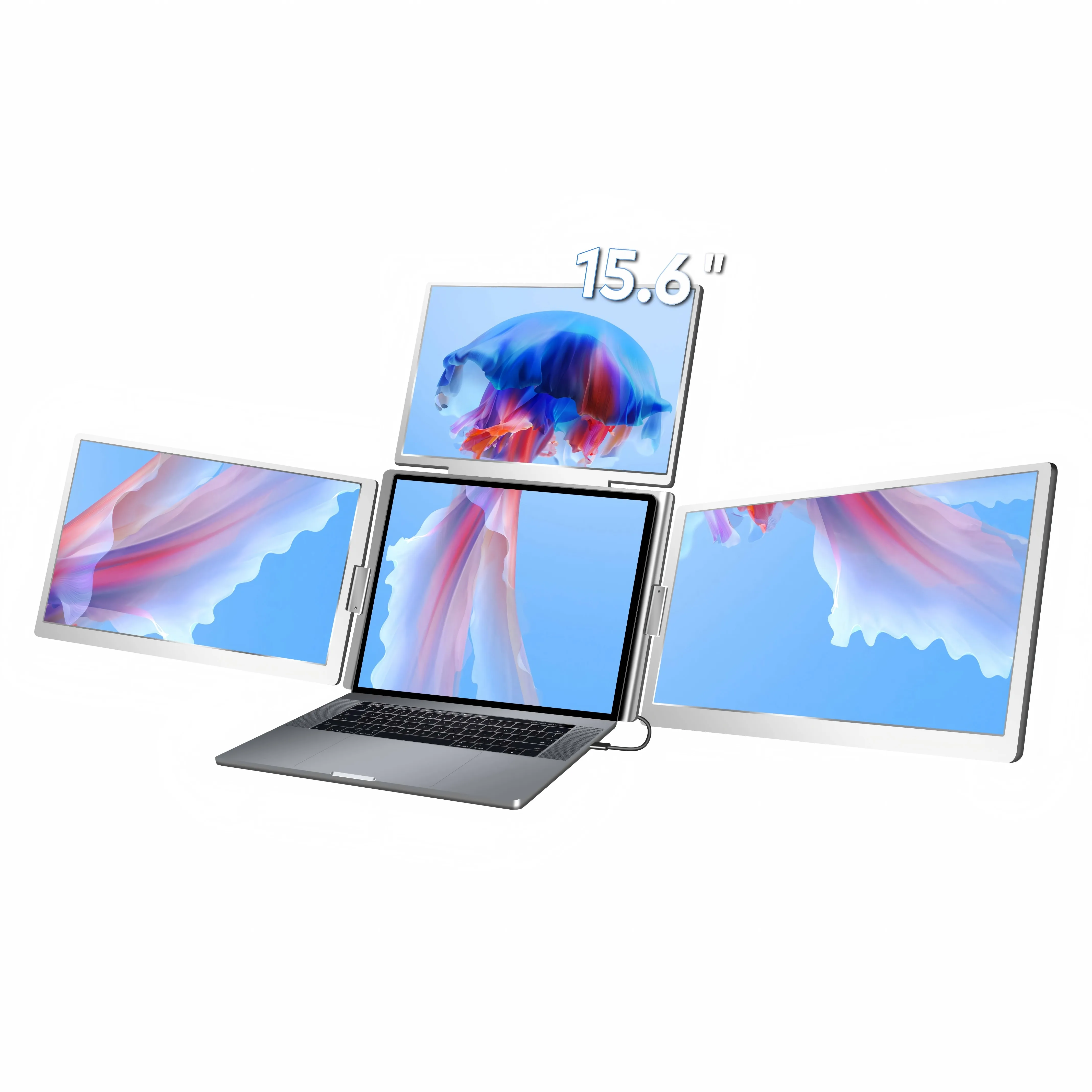 Trading Screen 15.6 Inch Lcd Display Extended Triple Screen 1080p Quad Extender For Laptop