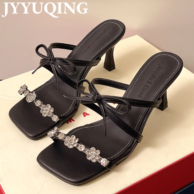 Crystal High Heels Slippers Women Sandals Bow Square Toe Shoes Elegant 2025 Summer New Open Toe Shoes Dress Slides Mujer Pumps
Crystal High Heels Slippers Women Sandals Bow Square Toe Shoes Elegant 2025 Summer New Open Toe Shoes Dress Slides Mujer Pumps