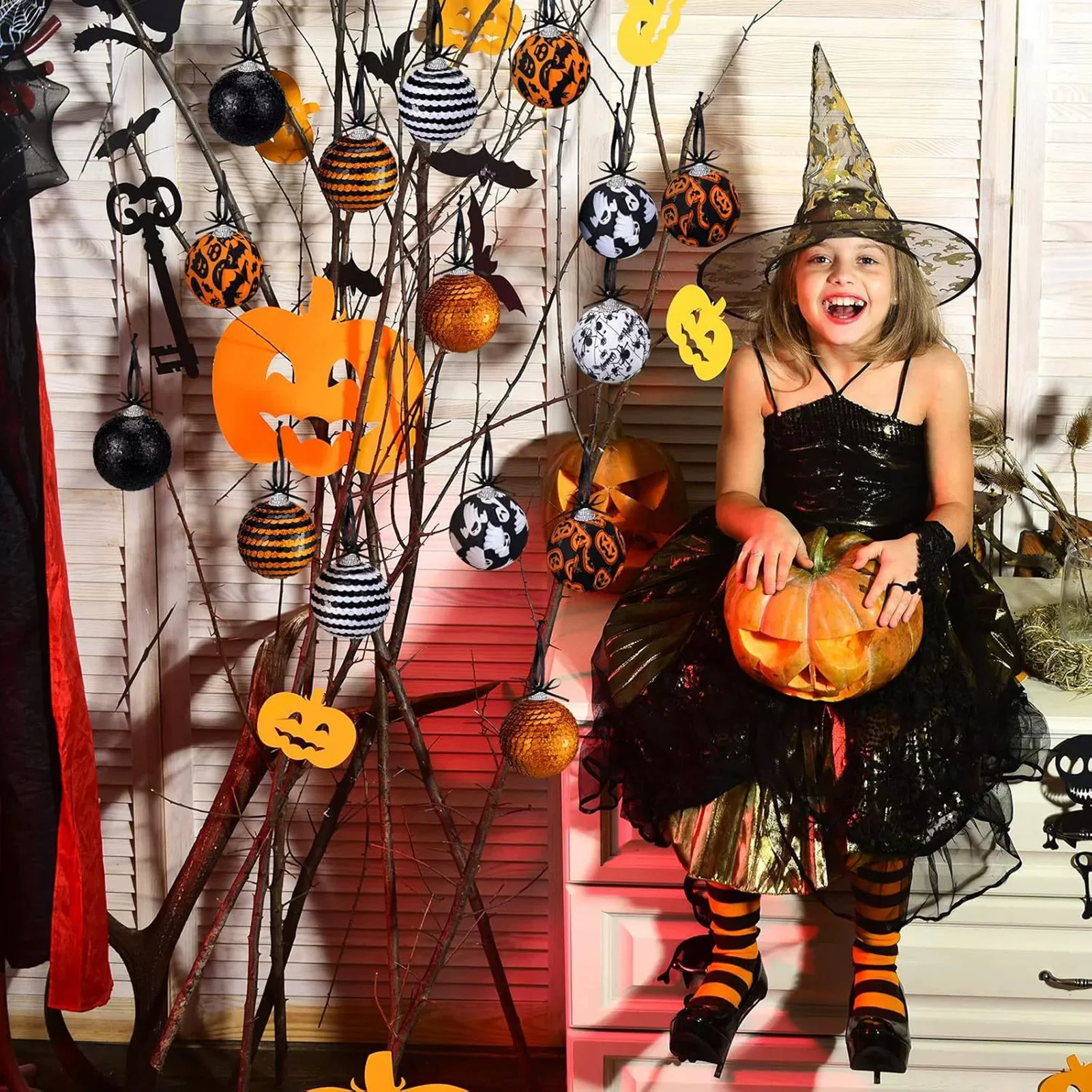 Halloween Ball Pendant Pumpkin Ghost Spider Bat Element Wooden Pendant For Indoor Outdoor 2025 Halloween Party Decoration Props 
Halloween Ball Pendant Pumpkin Ghost Spider Bat Element Wooden Pendant For Indoor Outdoor 2025 Halloween Party Decoration Props